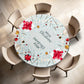 Silver Christmas Round Tablecloth