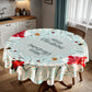 Silver Christmas Round Tablecloth