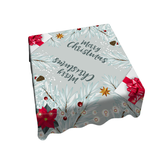 Silver Christmas Square Tablecloth