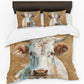 Silver Horn Cow Duvet Cover Set by Mark van Vuuren