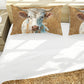 Silver Horn Cow Duvet Cover Set by Mark van Vuuren