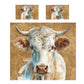 Silver Horn Cow Duvet Cover Set by Mark van Vuuren
