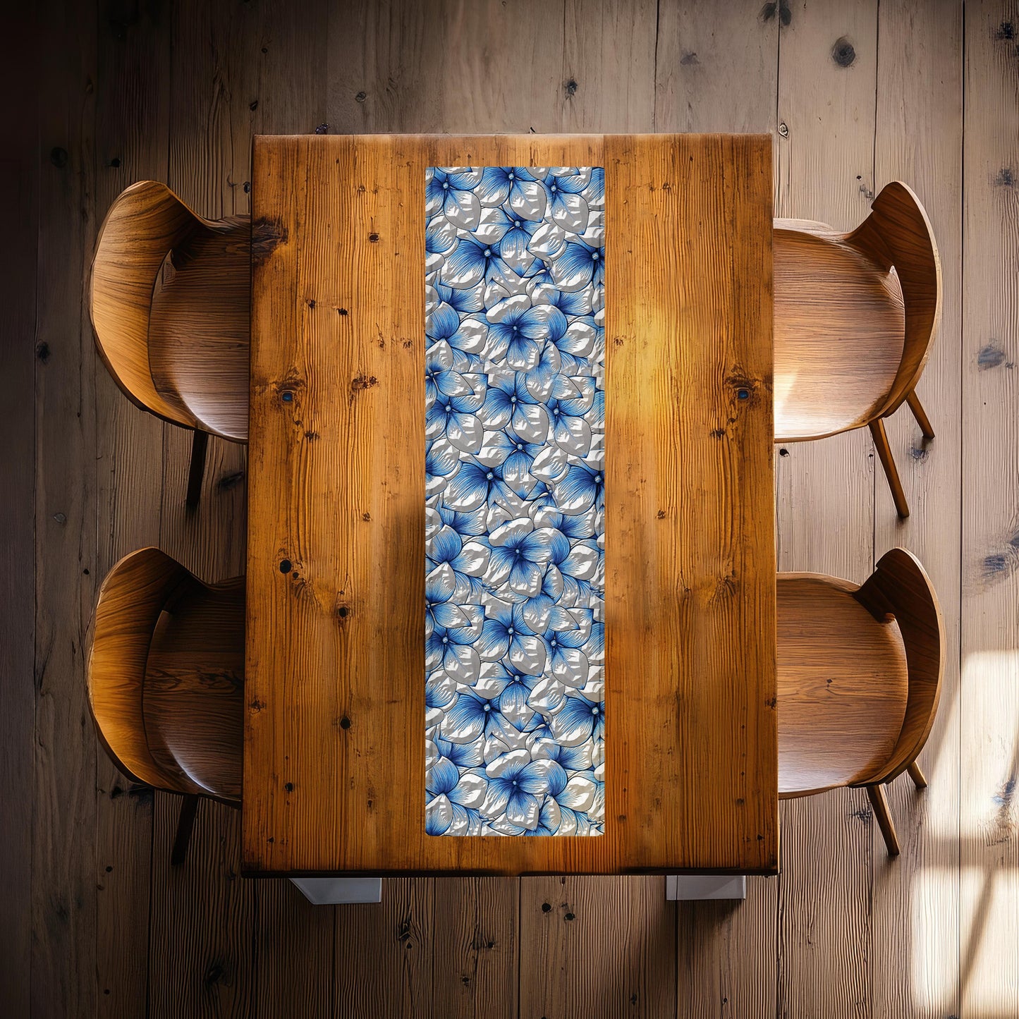 Silver Leaves 160cm Table Runner