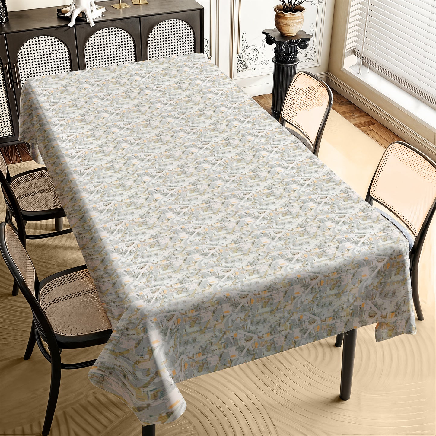 Silver Patterns Rectangle Tablecloth
