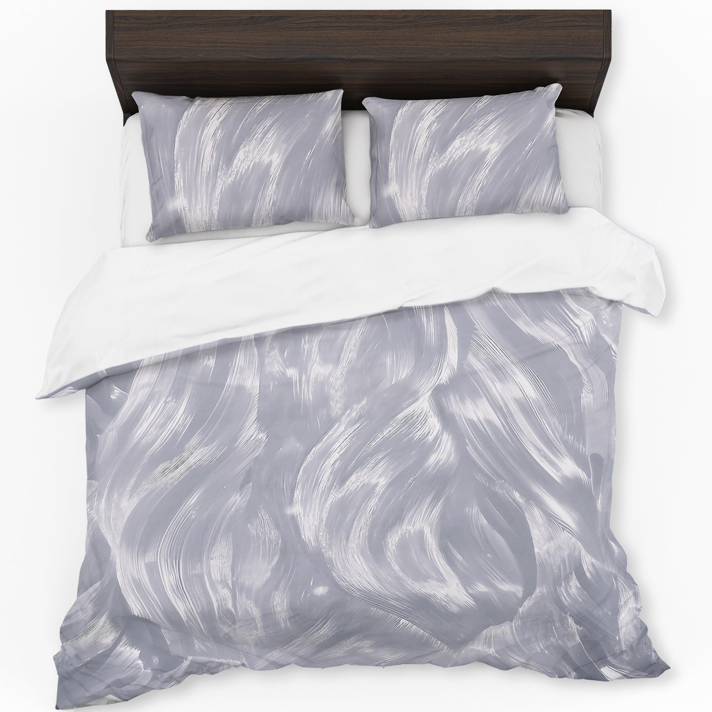 Silver Silk Duvet Cover Set