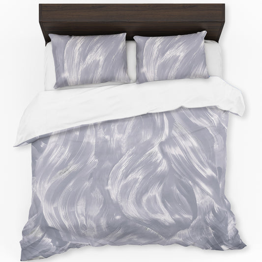 Silver Silk Duvet Cover Set