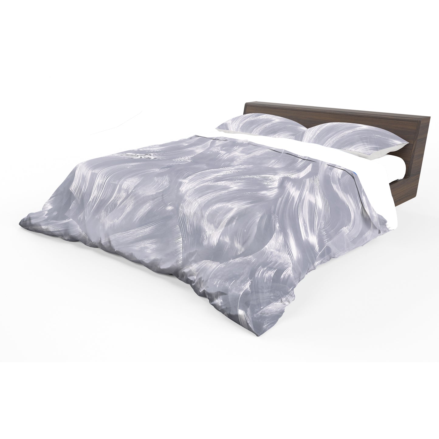 Silver Silk Duvet Cover Set