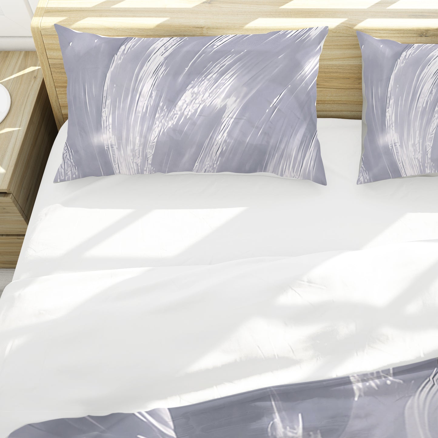 Silver Silk Duvet Cover Set