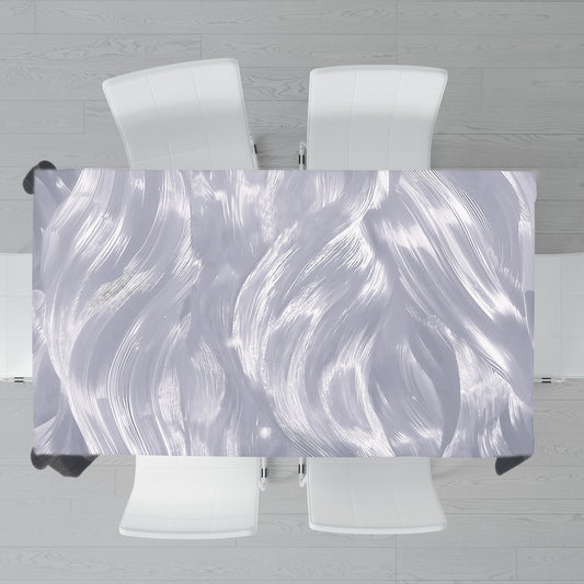 Silver Silk Rectangle Tablecloth