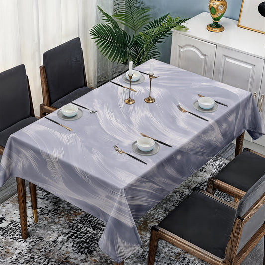 Silver Silk Rectangle Tablecloth