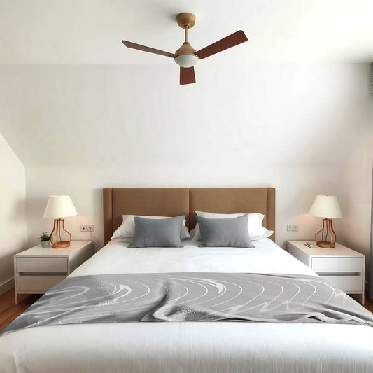 Silver Curls Light Bed Throw