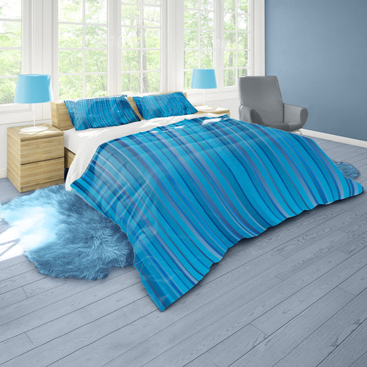 Turquoise Lined Duvet Cover Set