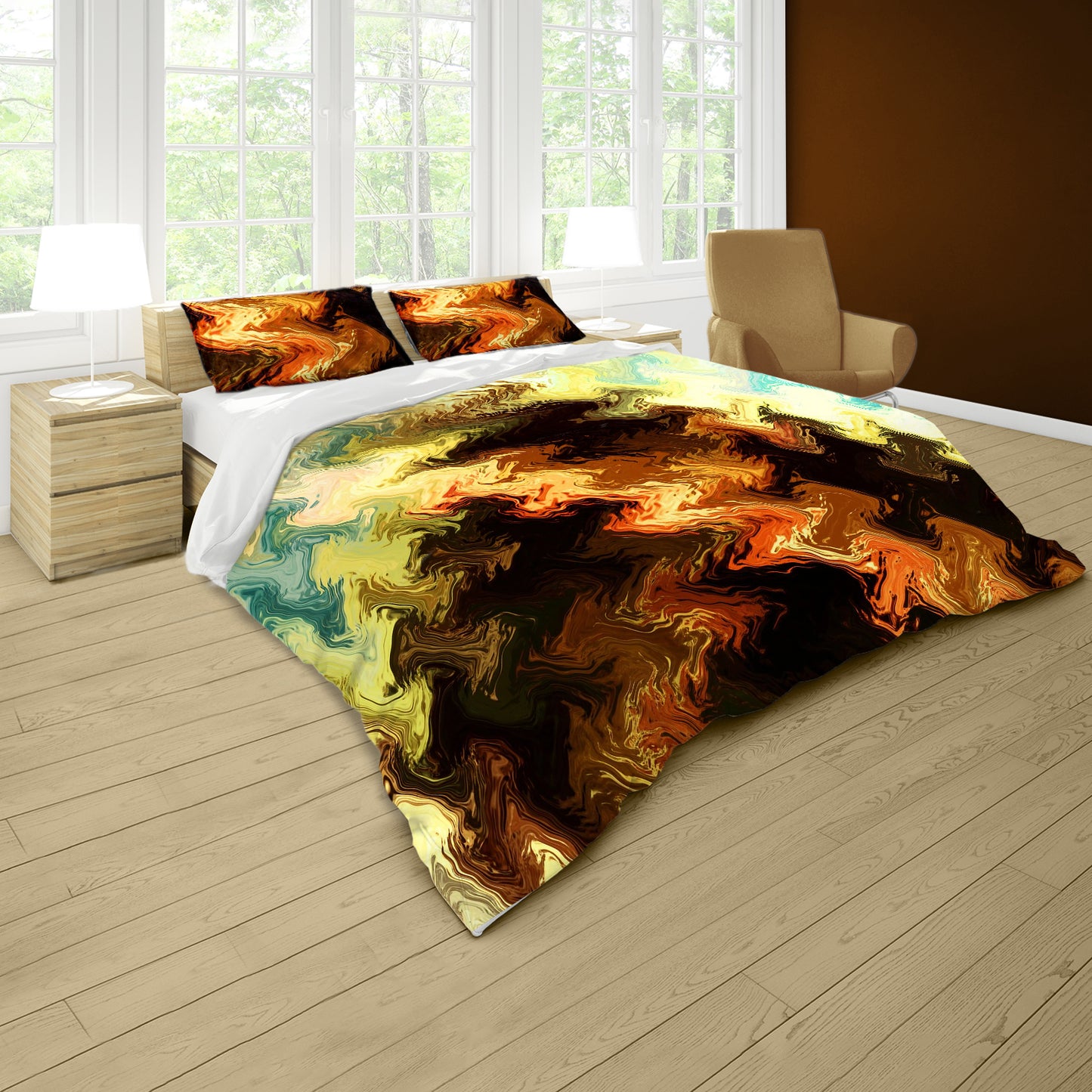 Simmering Flames Duvet Cover Set