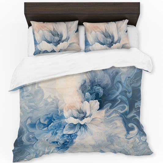 Single Peony in Blue Duvet Cover Set