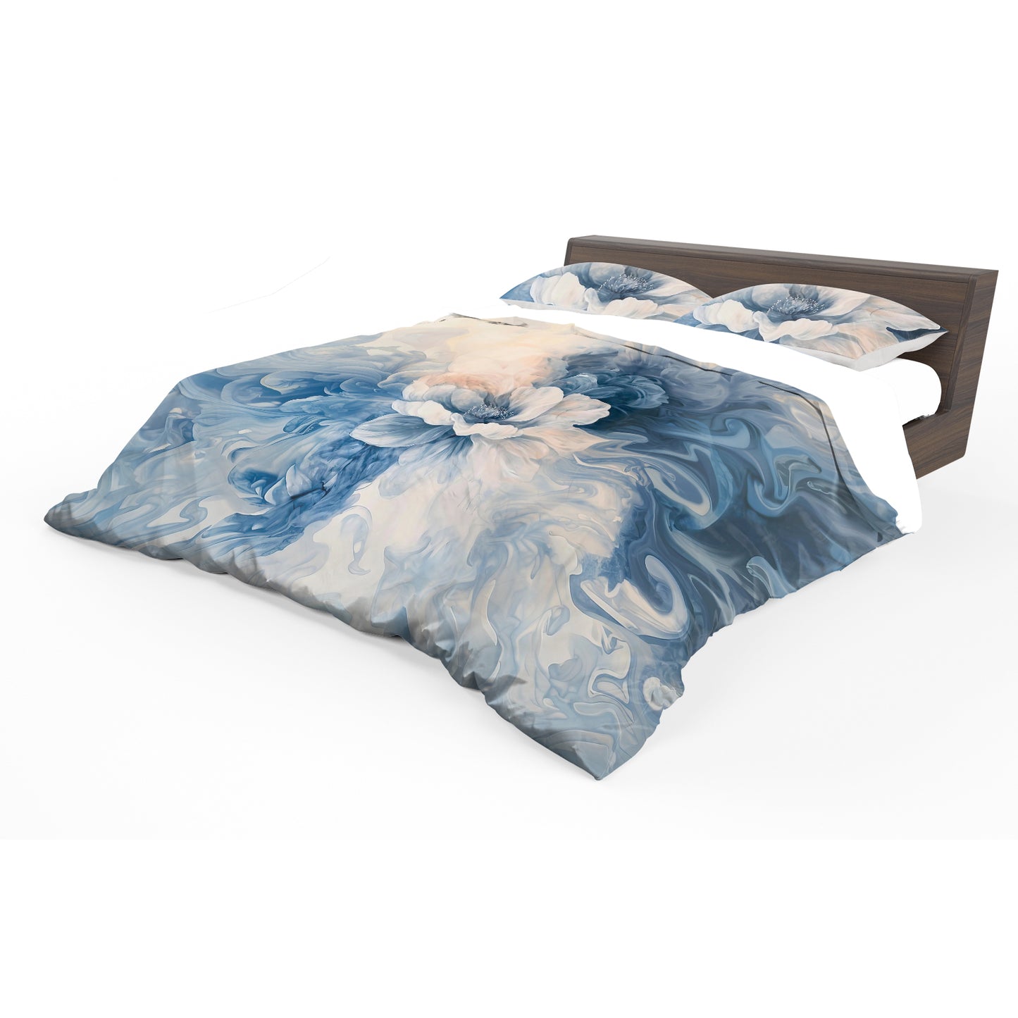 Single Peony in Blue Duvet Cover Set