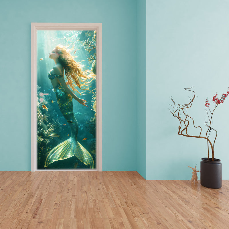 Siren Mermaid Door Decoupage