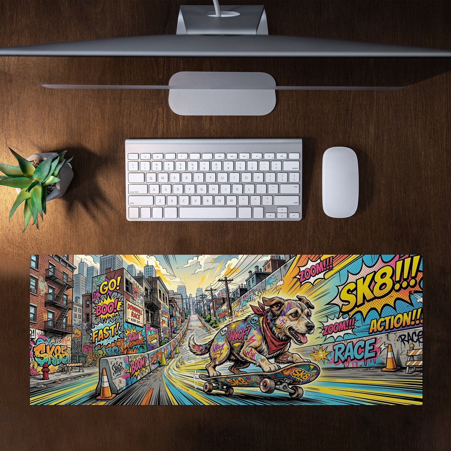 Skateboard Puppy Desk Pad