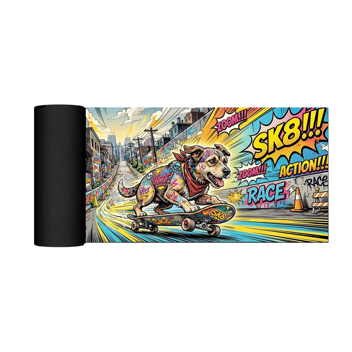 Skateboard Puppy Desk Pad