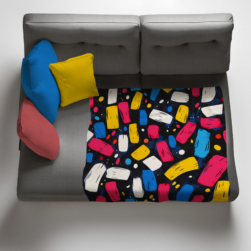 Skater Confetti Light Weight Fleece Blanket by Wikus Schalkwyk