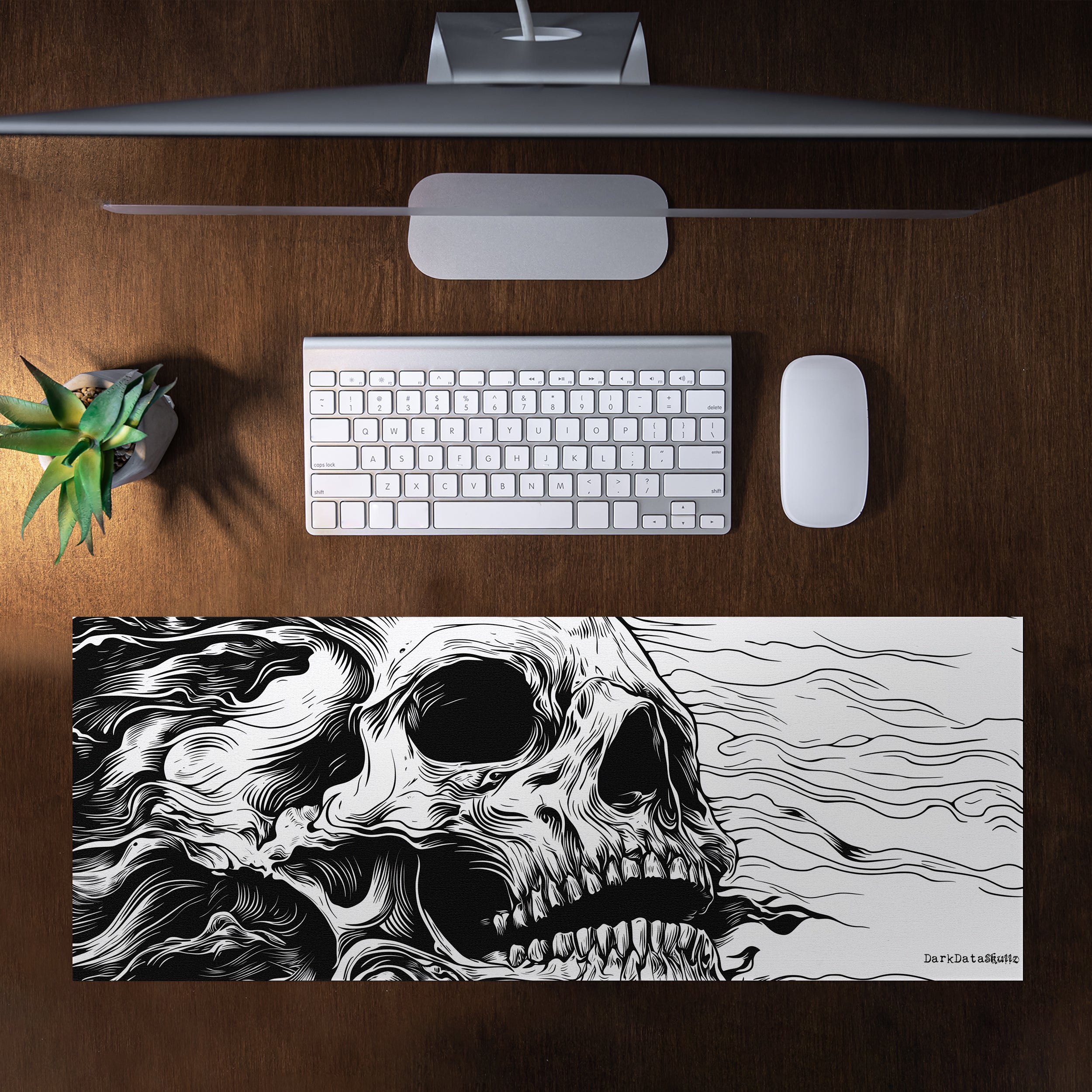 Skull Drawing Desk Pad by Wikus Schalkwyk – Print with Passion Decor