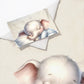 Sleeping Baby Elephant Cot Set