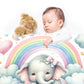 Sleeping Baby Elephant Baby Fleece Blanket