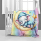 Sleepy Elephant Baby Fleece Blanket