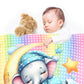 Sleepy Elephant Baby Fleece Blanket