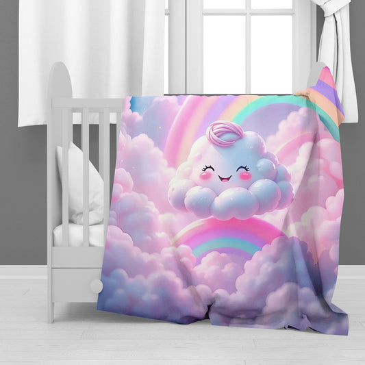 Smiley Cloud Minky Blanket