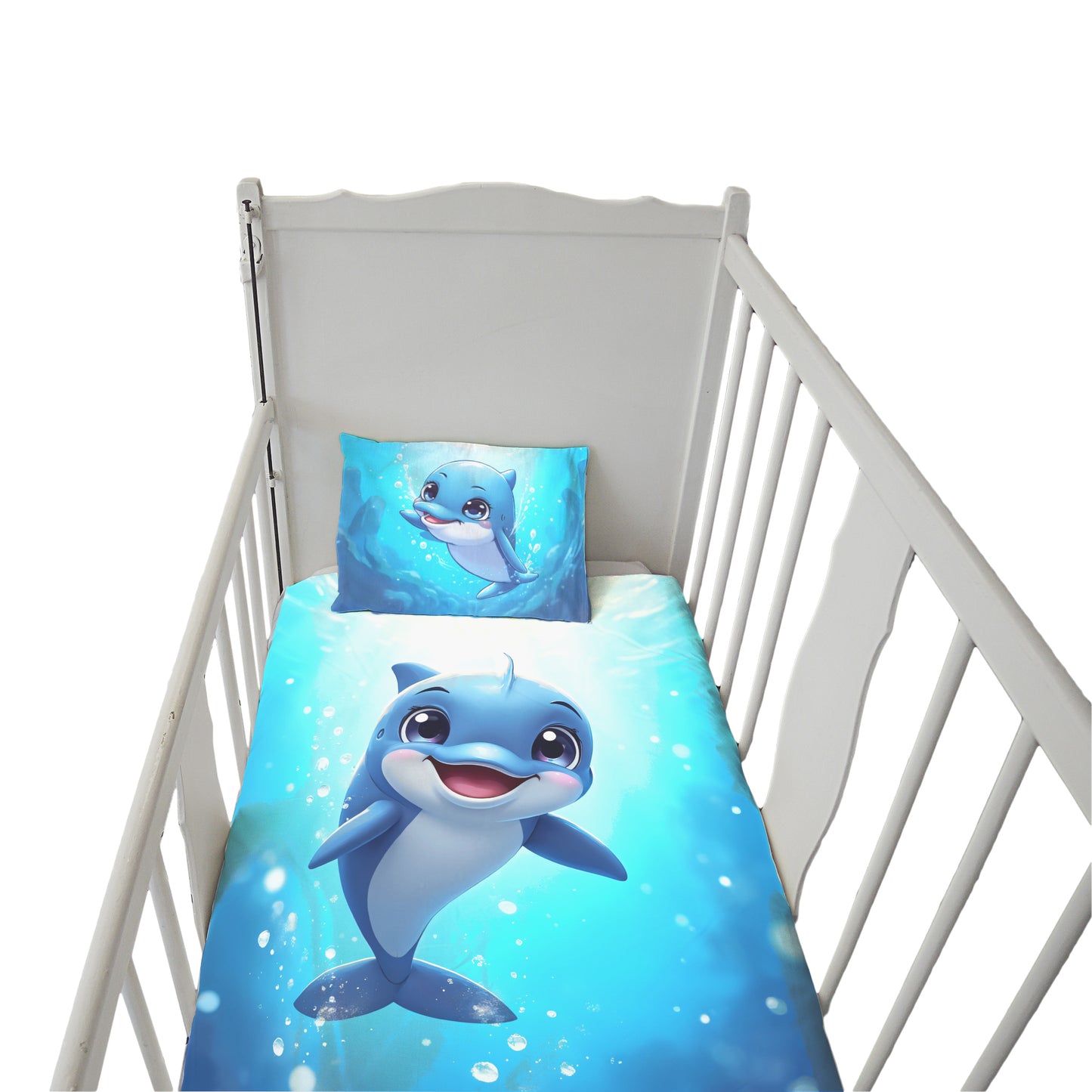 Smiley Dolphin Cot Set