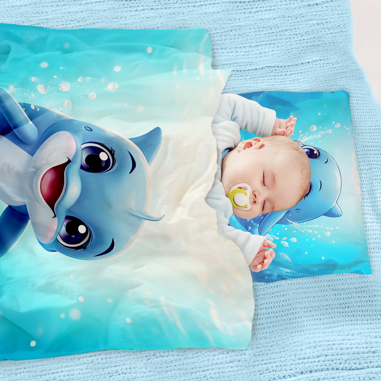 Smiley Dolphin Cot Set