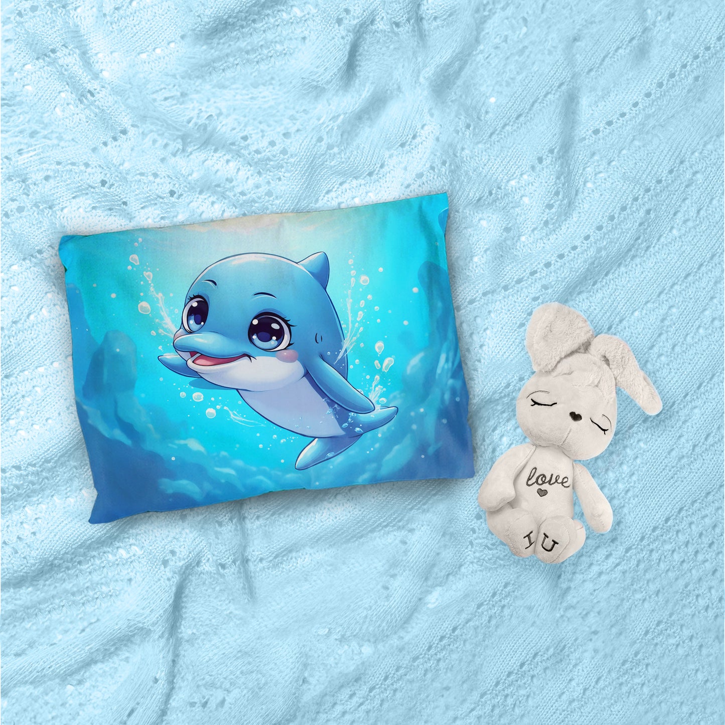 Smiley Dolphin Cot Set