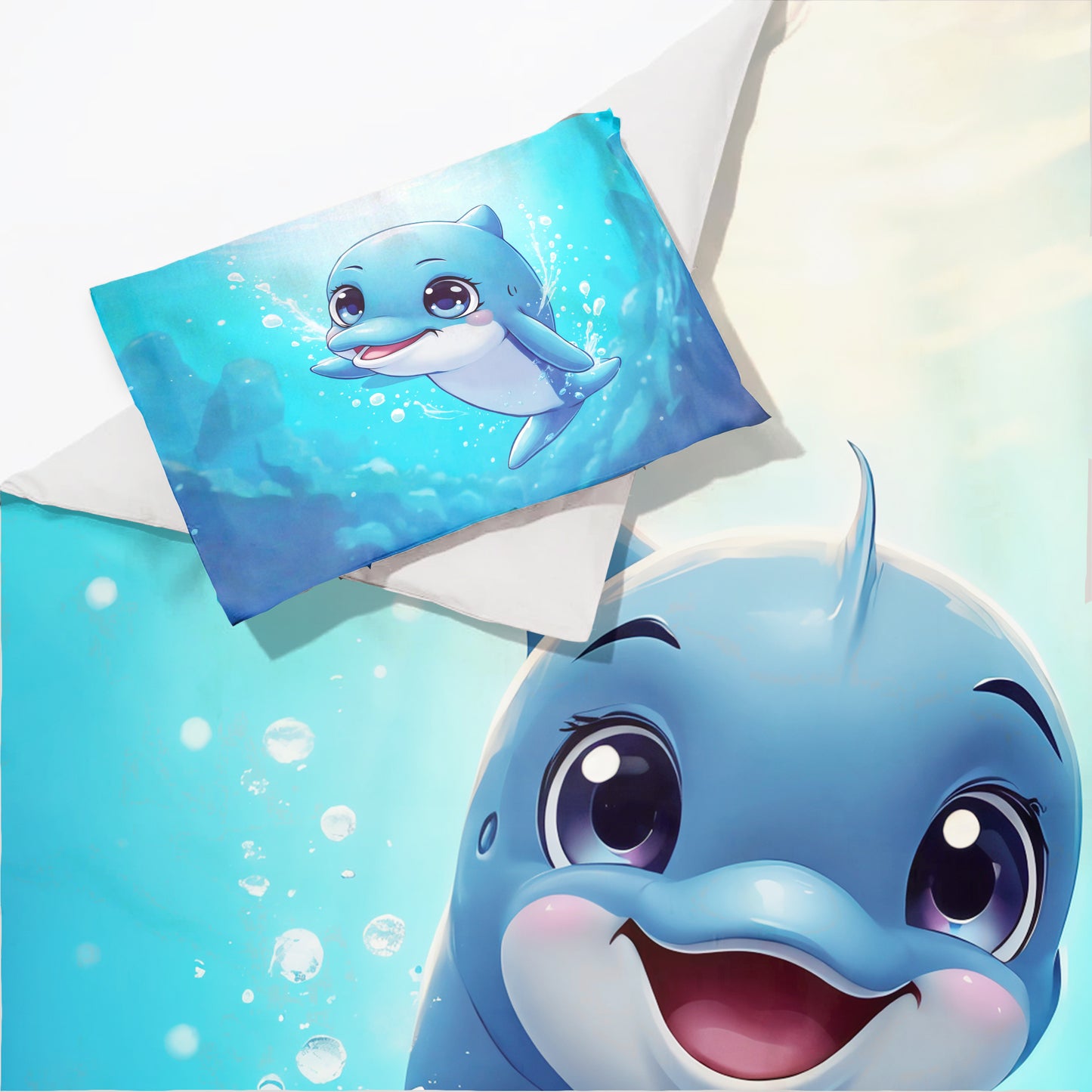 Smiley Dolphin Cot Set