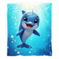Smiley Dolphin Baby Fleece Blanket