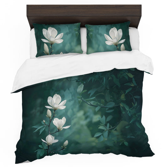 Snow White Blossom Duvet Cover Set