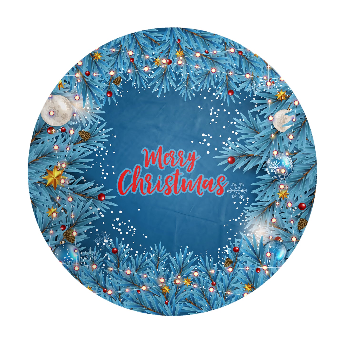 Snowy Christmas Round Tablecloth