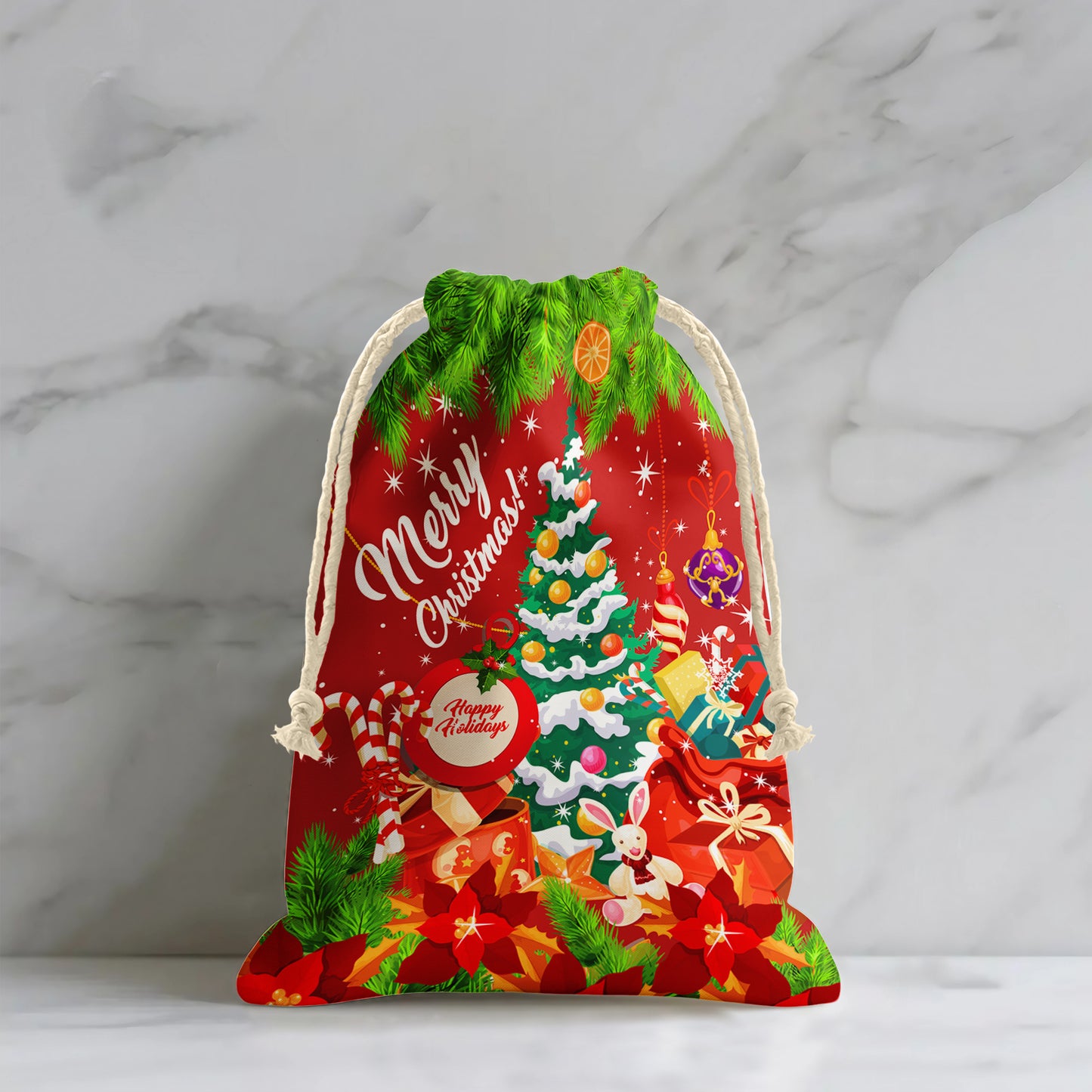 Snowy Christmas Tree Gift Sack