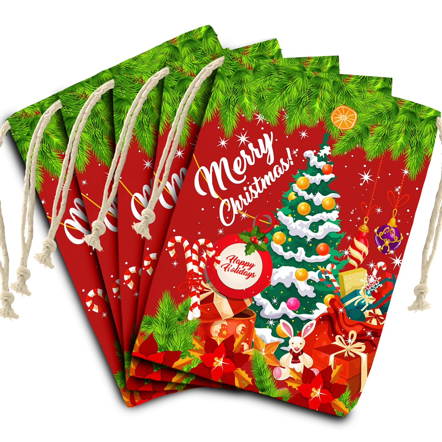 Snowy Christmas Tree Gift Sack