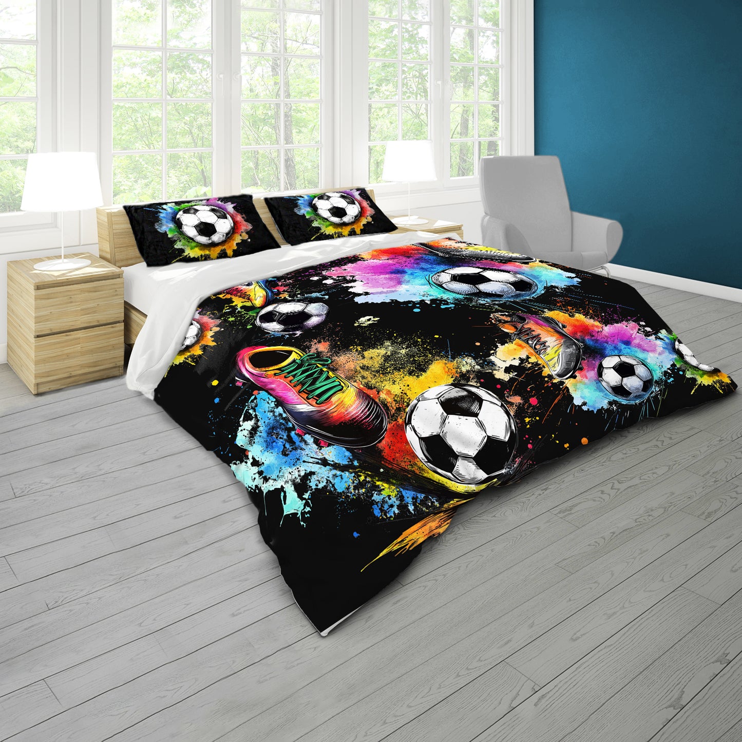 Soccer Painted Passion Duvet Cover Set by Mark van Vuuren