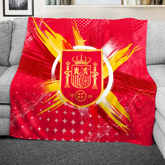 Soccer Spain Light Weight Fleece Blanket
