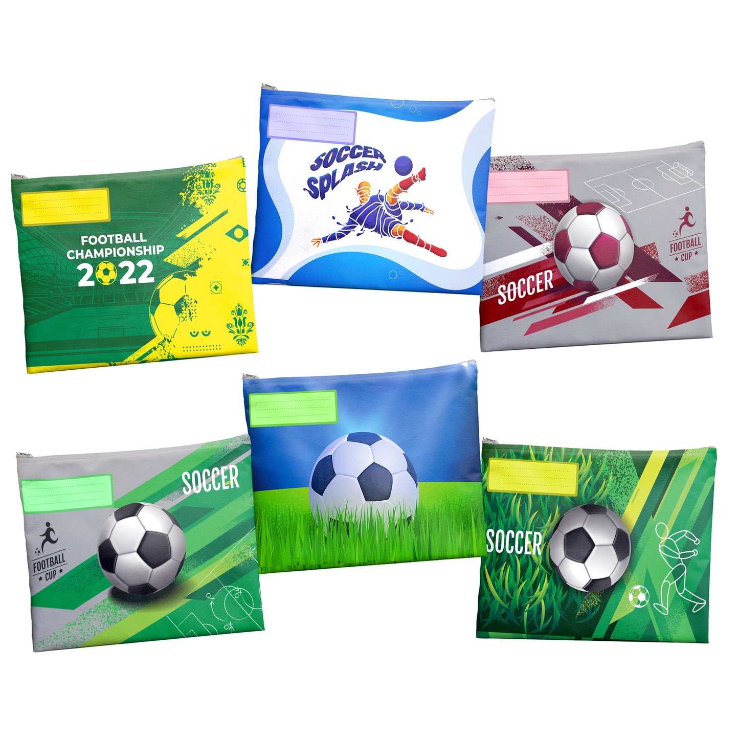 Soccer Subject Savvy Book Bags Set of 6