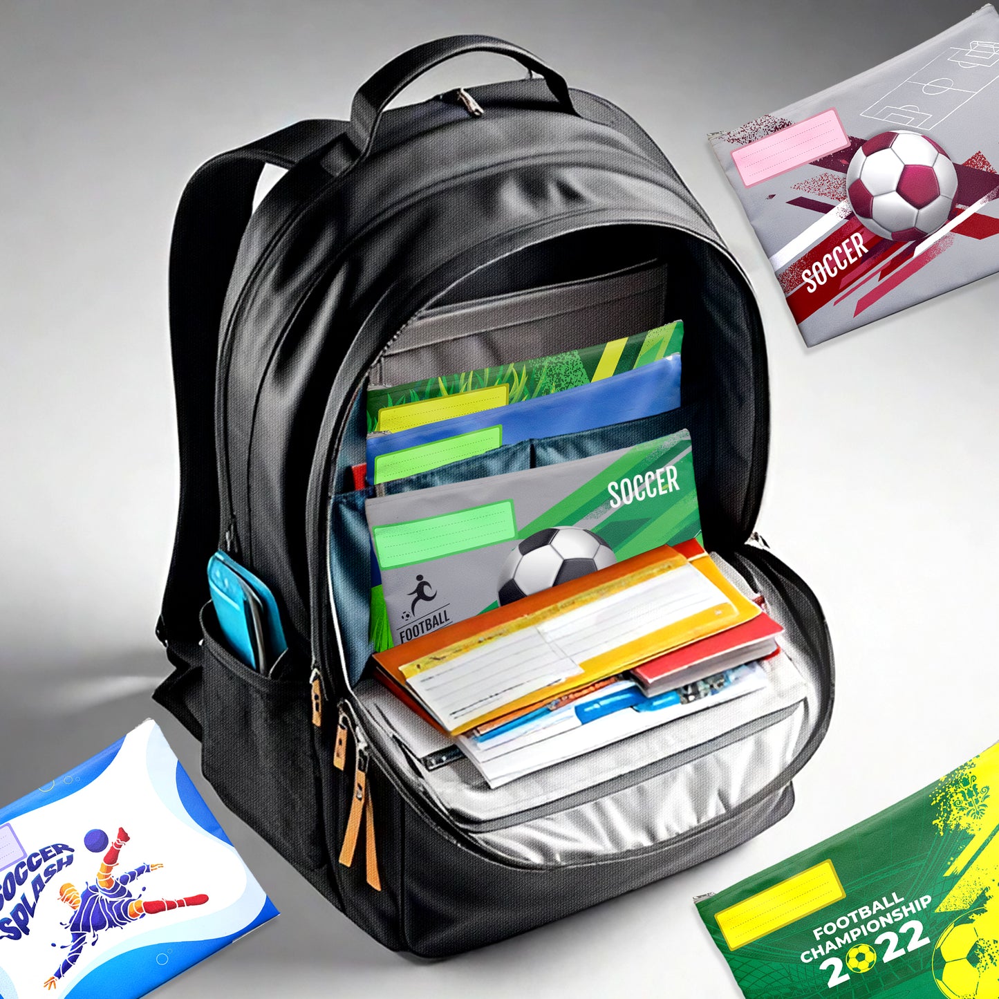 Soccer Subject Savvy Book Bags Set of 6