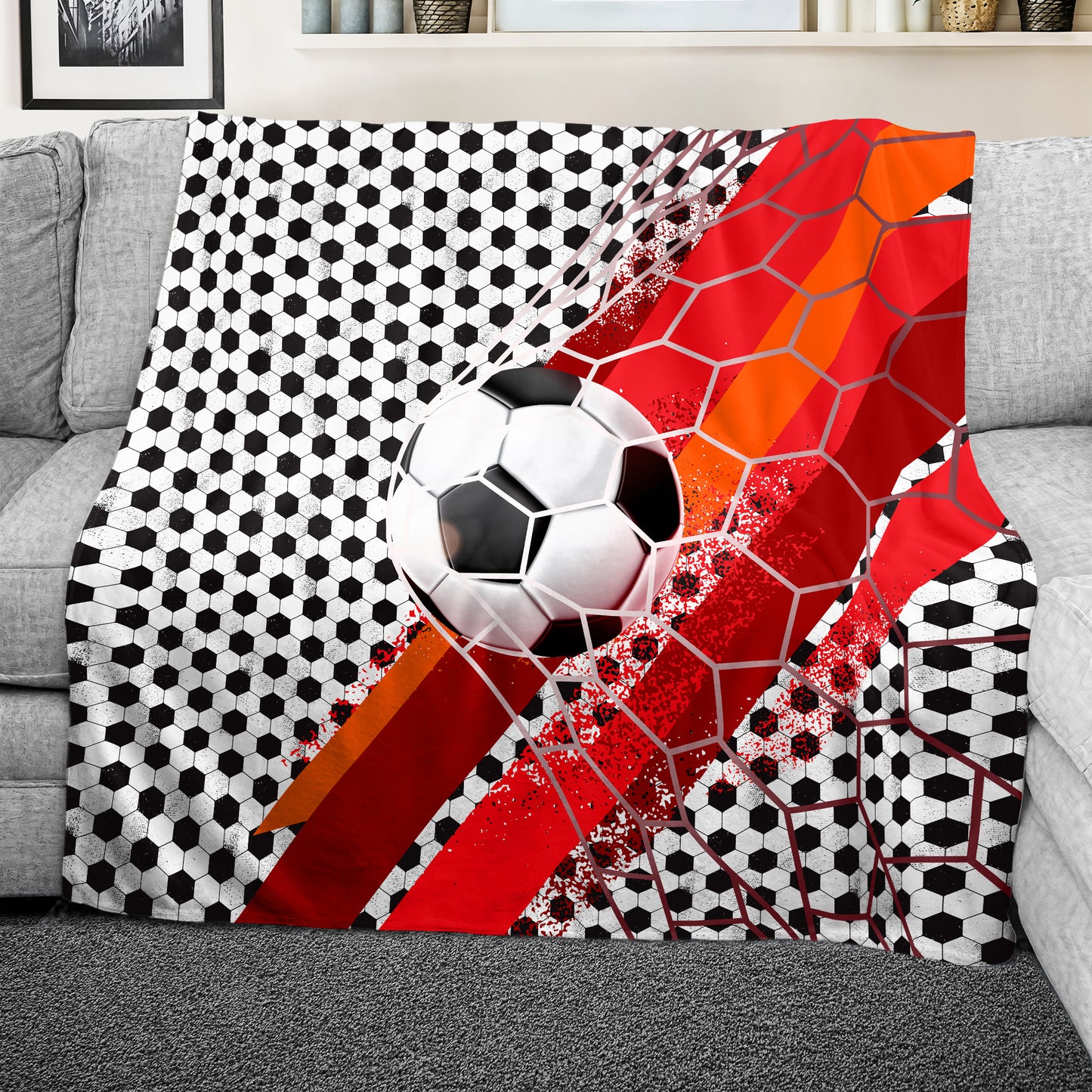 Soccer Velocity Strike Light Weight Fleece Blanket