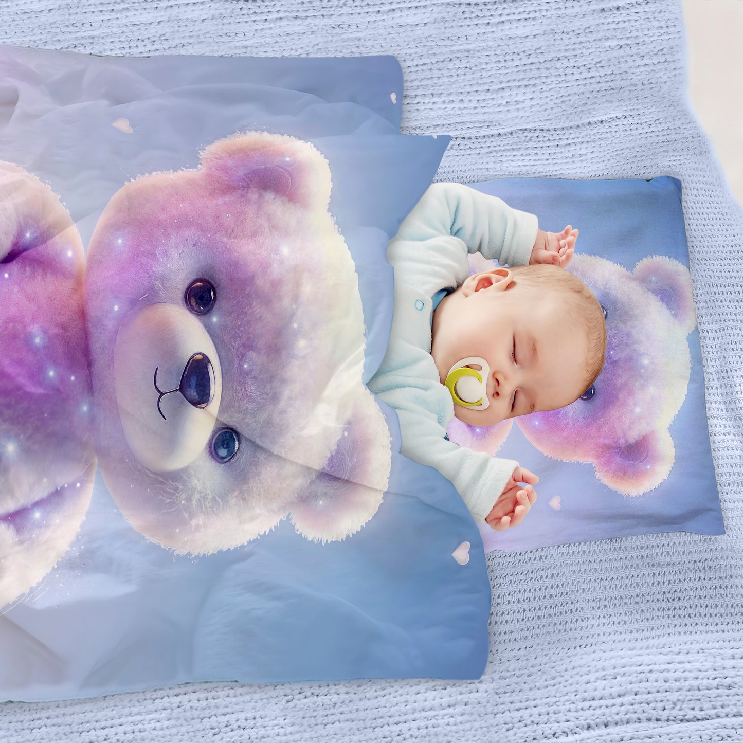 Soft Bear on a Cloud Cot Set