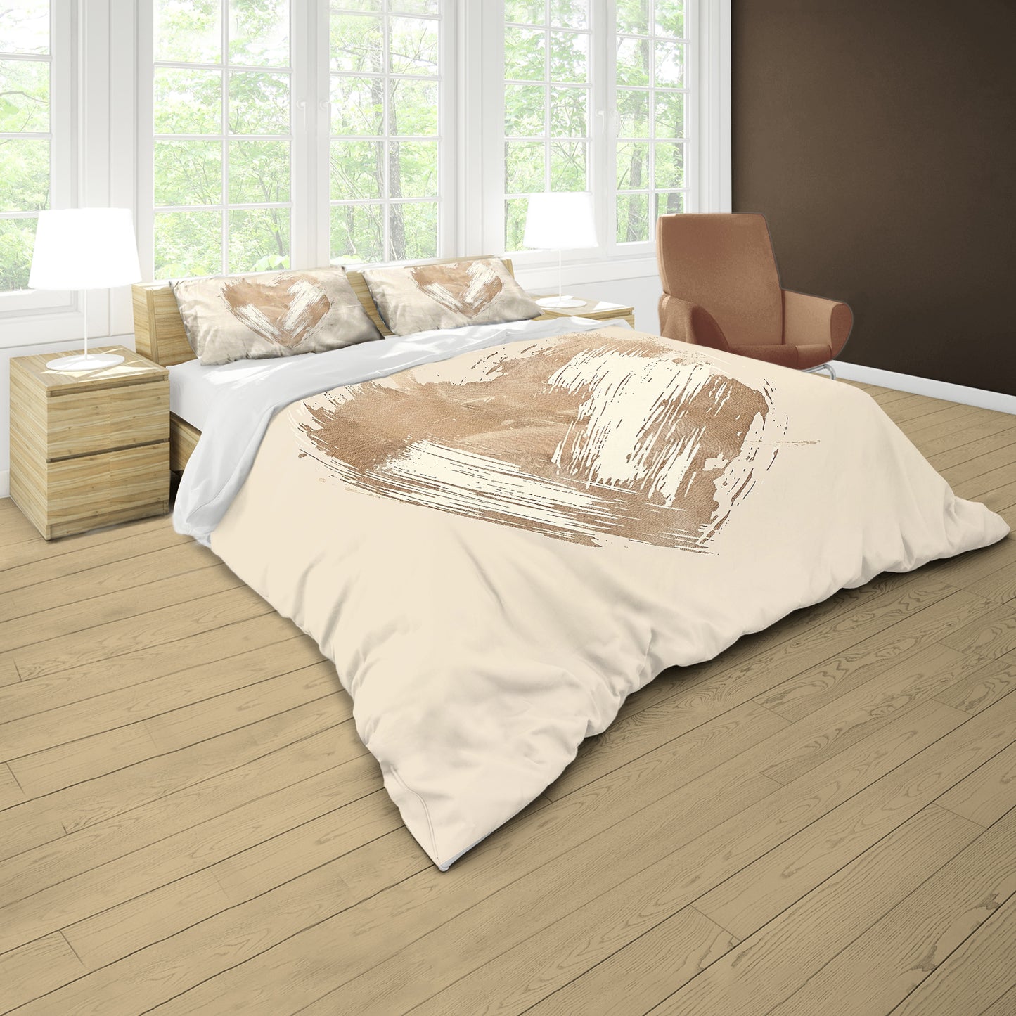 Soft Brush Abstract Heart Duvet Cover Set by Wikus Schalkwyk