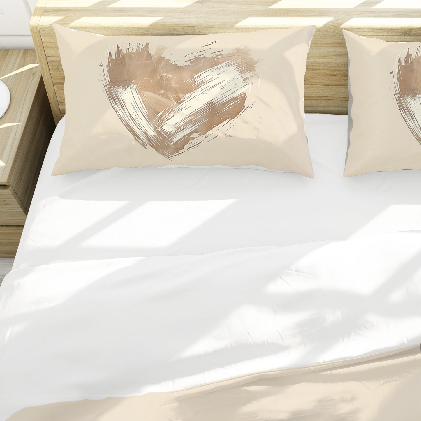 Soft Brush Abstract Heart Duvet Cover Set by Wikus Schalkwyk