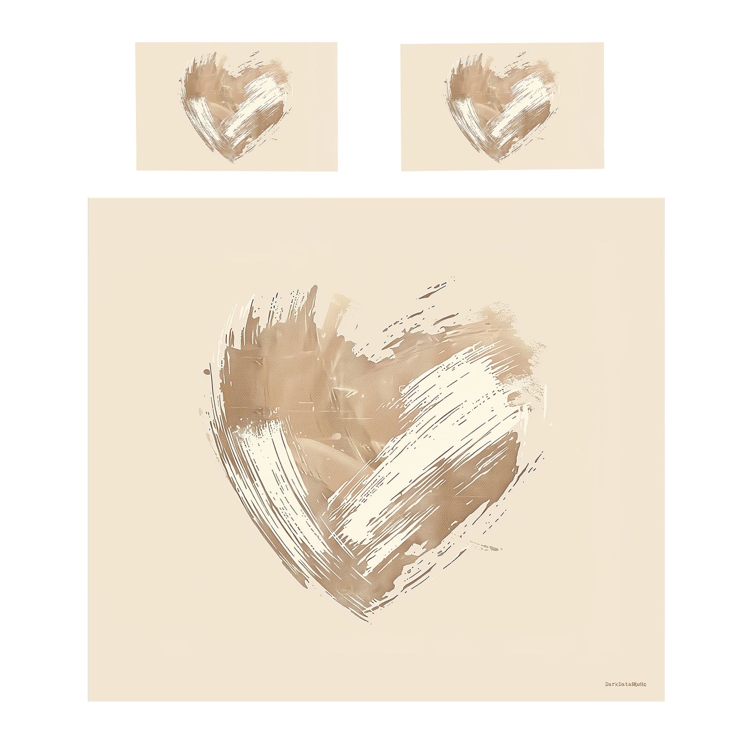 Soft Brush Abstract Heart Duvet Cover Set by Wikus Schalkwyk
