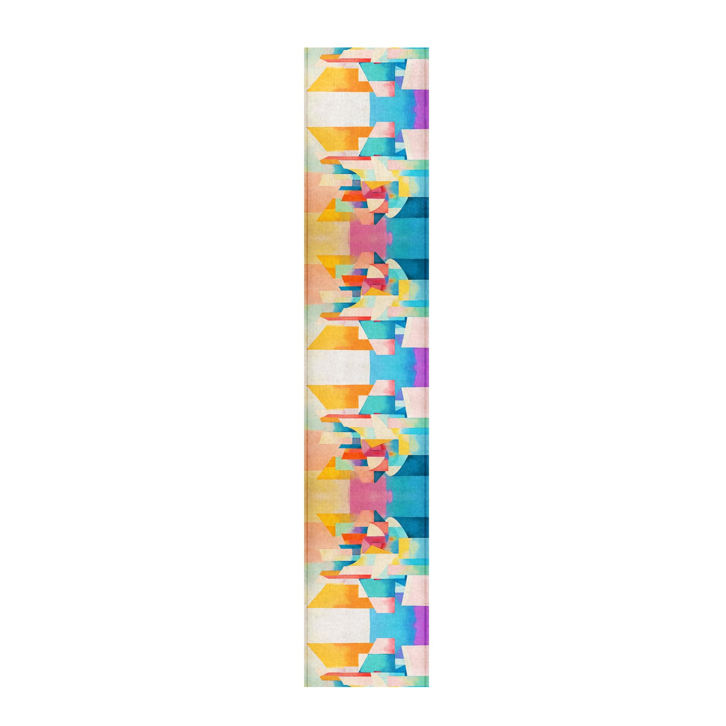 Soft Coloured Cubism Table Runner