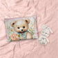 Soft Floral Teddy Hues Cot Set
