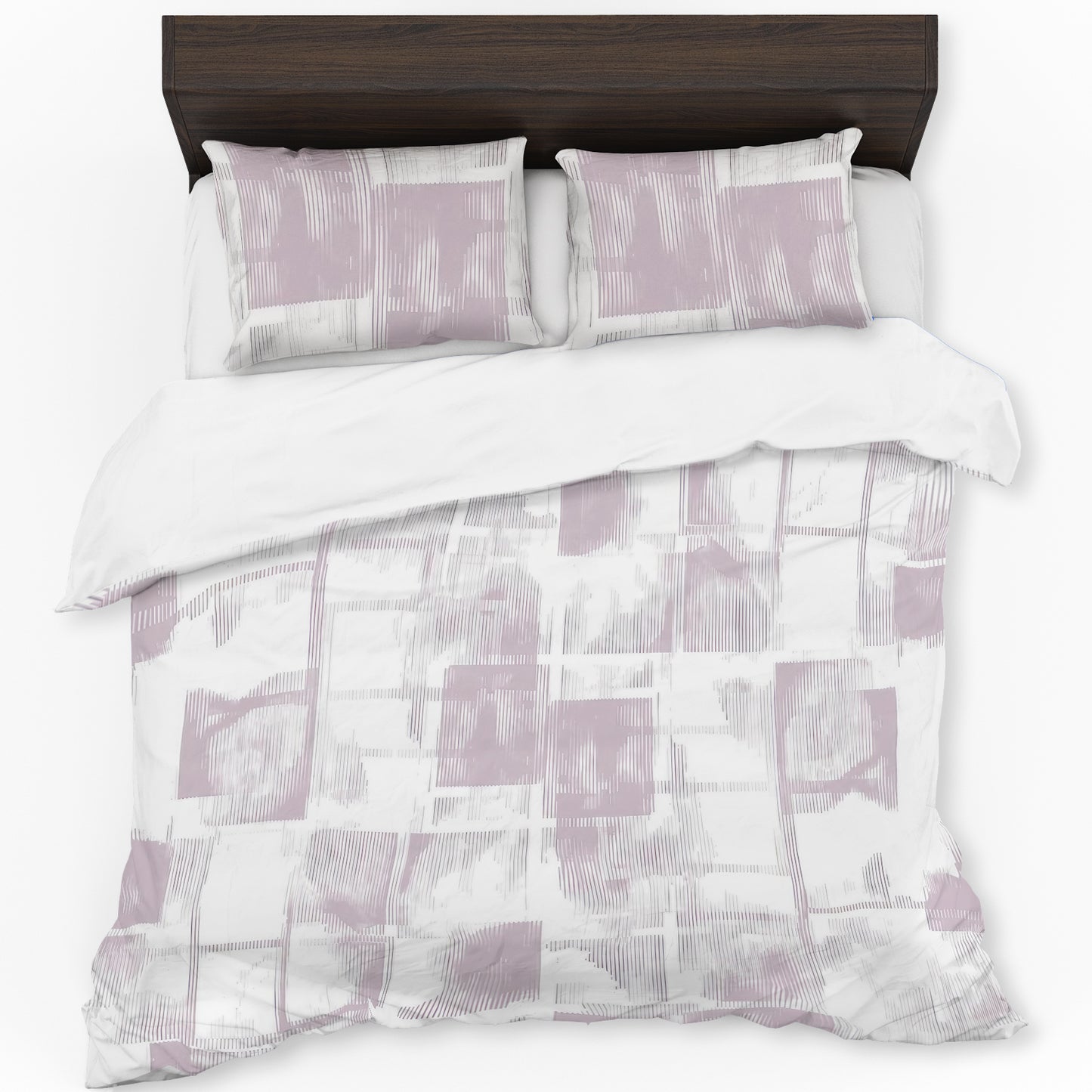 Soft Lilac Square Pattern Duvet Cover Set